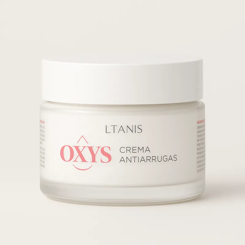 Envase de Oxys Crema Antiarrugas sobre fondo claro